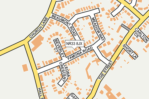 NR33 8JX map - OS OpenMap – Local (Ordnance Survey)