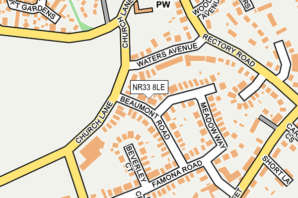 NR33 8LE map - OS OpenMap – Local (Ordnance Survey)
