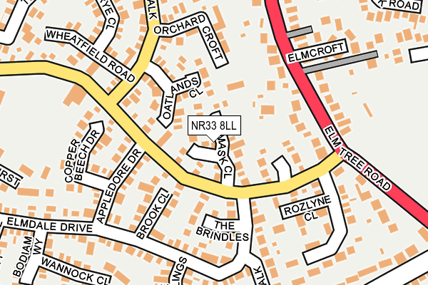NR33 8LL map - OS OpenMap – Local (Ordnance Survey)