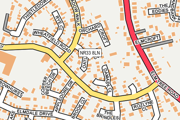 NR33 8LN map - OS OpenMap – Local (Ordnance Survey)