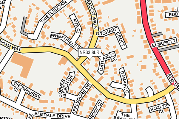 NR33 8LR map - OS OpenMap – Local (Ordnance Survey)