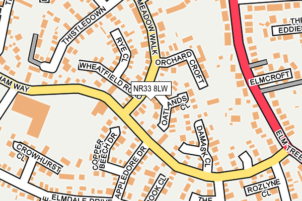 NR33 8LW map - OS OpenMap – Local (Ordnance Survey)