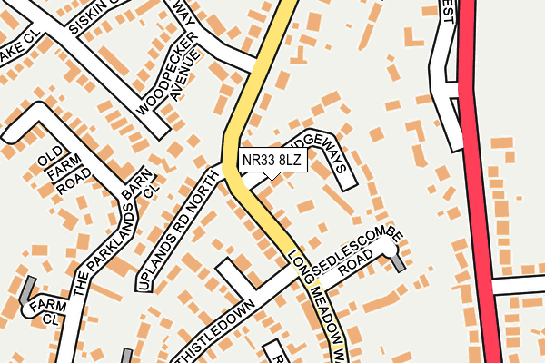NR33 8LZ map - OS OpenMap – Local (Ordnance Survey)