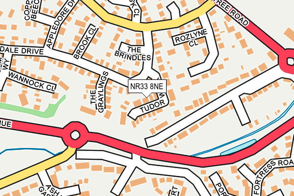 NR33 8NE map - OS OpenMap – Local (Ordnance Survey)
