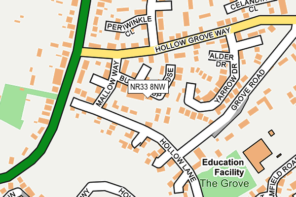 NR33 8NW map - OS OpenMap – Local (Ordnance Survey)