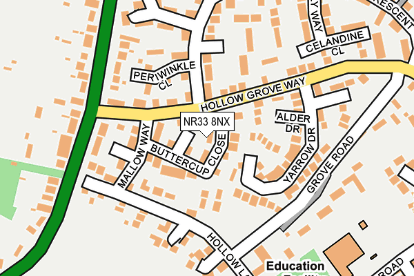 NR33 8NX map - OS OpenMap – Local (Ordnance Survey)