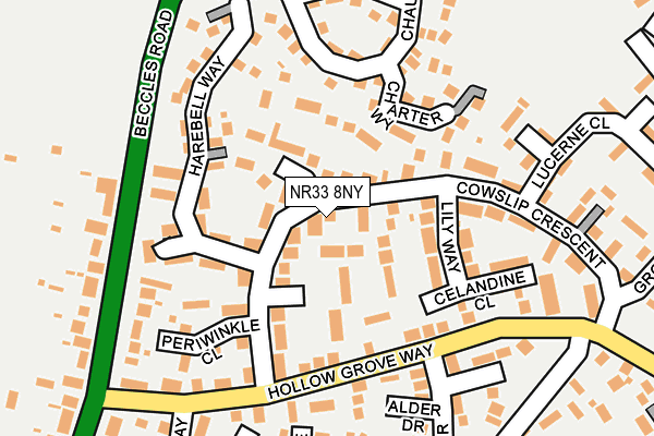 NR33 8NY map - OS OpenMap – Local (Ordnance Survey)