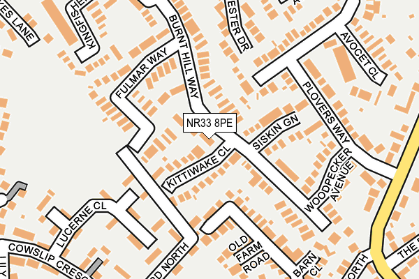 NR33 8PE map - OS OpenMap – Local (Ordnance Survey)