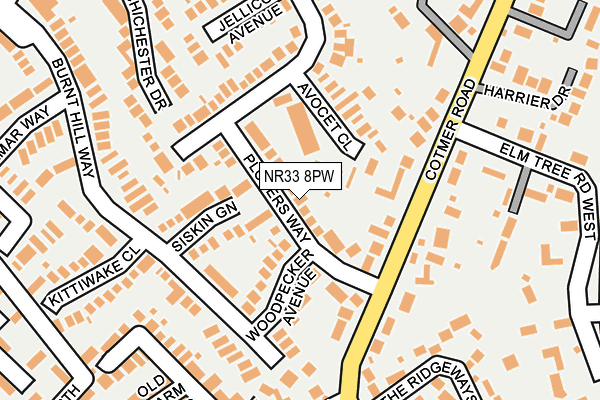 NR33 8PW map - OS OpenMap – Local (Ordnance Survey)
