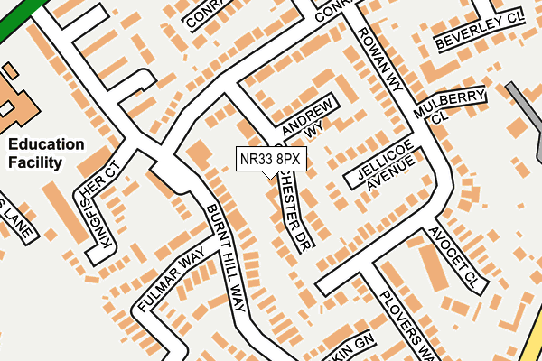 NR33 8PX map - OS OpenMap – Local (Ordnance Survey)