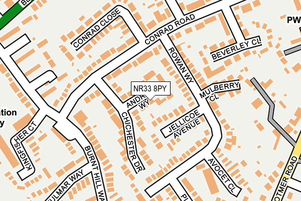 NR33 8PY map - OS OpenMap – Local (Ordnance Survey)
