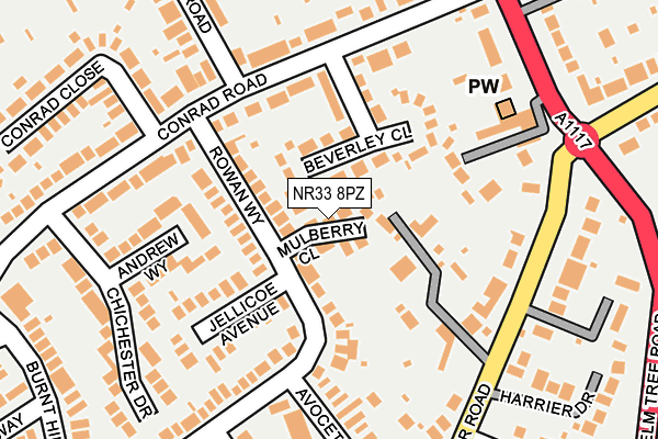 NR33 8PZ map - OS OpenMap – Local (Ordnance Survey)