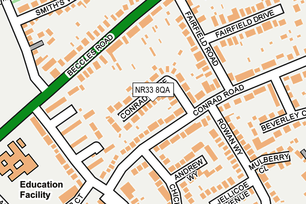 NR33 8QA map - OS OpenMap – Local (Ordnance Survey)