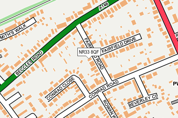 NR33 8QF map - OS OpenMap – Local (Ordnance Survey)