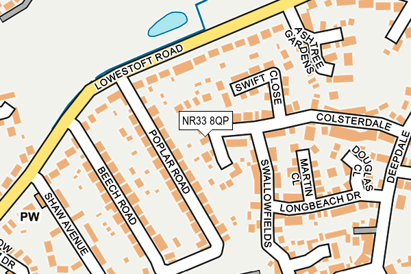 NR33 8QP map - OS OpenMap – Local (Ordnance Survey)