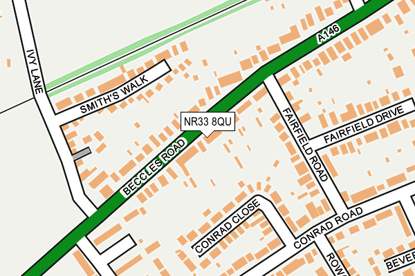 NR33 8QU map - OS OpenMap – Local (Ordnance Survey)