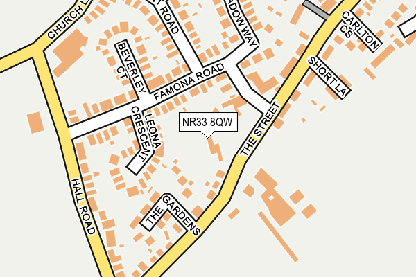 NR33 8QW map - OS OpenMap – Local (Ordnance Survey)