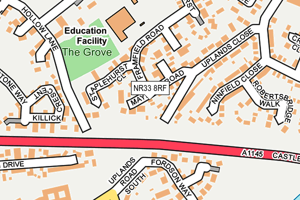 NR33 8RF map - OS OpenMap – Local (Ordnance Survey)