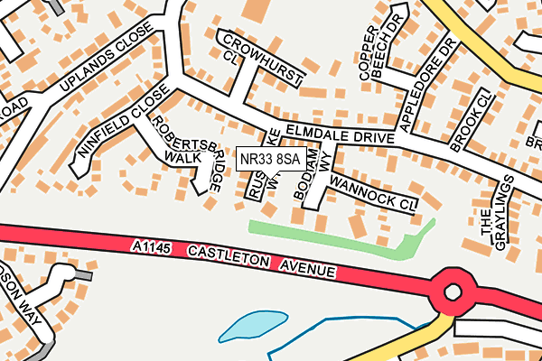 NR33 8SA map - OS OpenMap – Local (Ordnance Survey)