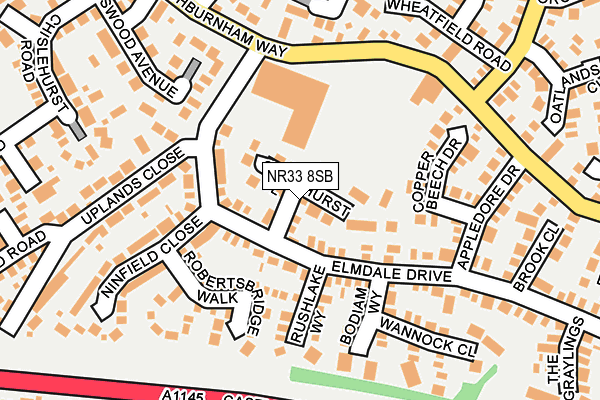 NR33 8SB map - OS OpenMap – Local (Ordnance Survey)