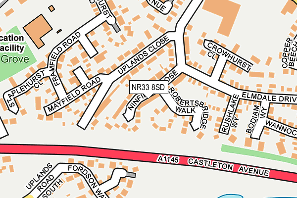 NR33 8SD map - OS OpenMap – Local (Ordnance Survey)