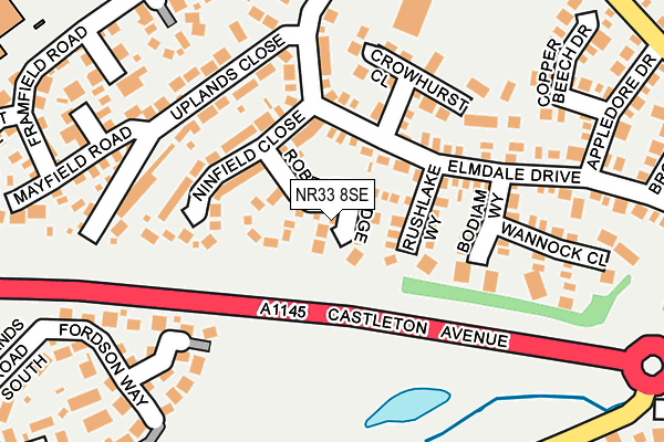 NR33 8SE map - OS OpenMap – Local (Ordnance Survey)