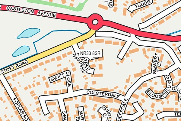 NR33 8SR map - OS OpenMap – Local (Ordnance Survey)