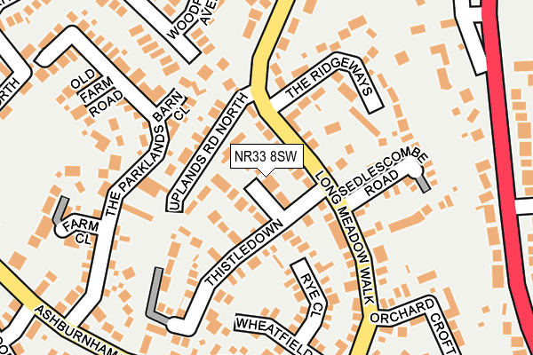NR33 8SW map - OS OpenMap – Local (Ordnance Survey)