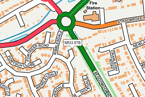 NR33 8TB map - OS OpenMap – Local (Ordnance Survey)