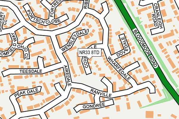 NR33 8TD map - OS OpenMap – Local (Ordnance Survey)