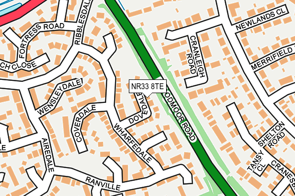 NR33 8TE map - OS OpenMap – Local (Ordnance Survey)