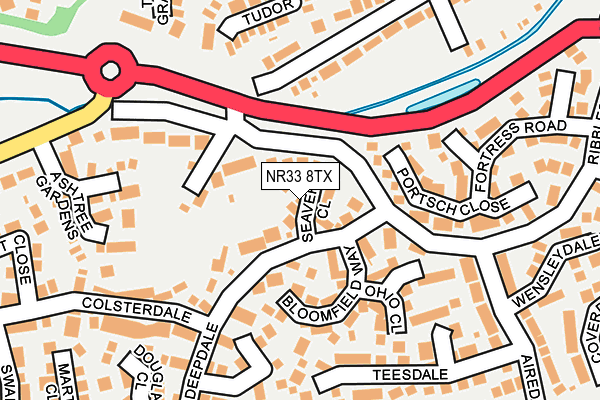 NR33 8TX map - OS OpenMap – Local (Ordnance Survey)