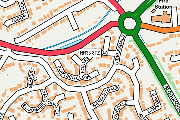 NR33 8TZ map - OS OpenMap – Local (Ordnance Survey)
