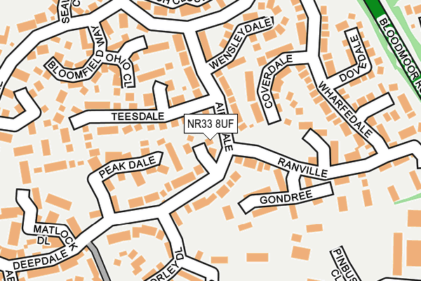 NR33 8UF map - OS OpenMap – Local (Ordnance Survey)