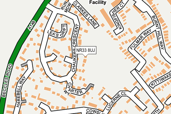 NR33 8UJ map - OS OpenMap – Local (Ordnance Survey)