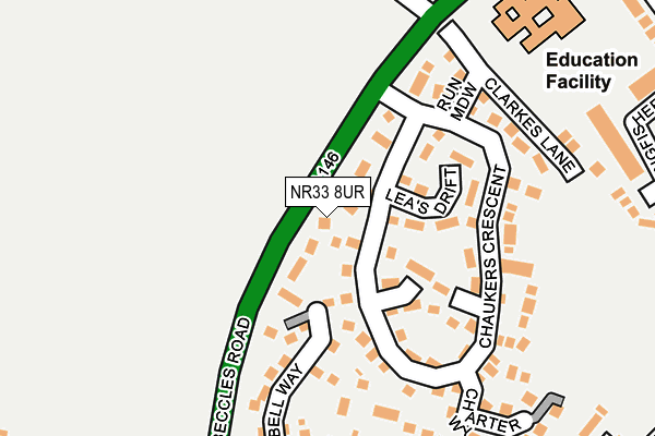 NR33 8UR map - OS OpenMap – Local (Ordnance Survey)