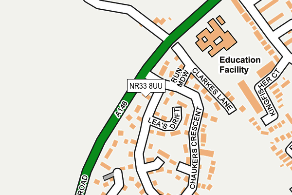 NR33 8UU map - OS OpenMap – Local (Ordnance Survey)