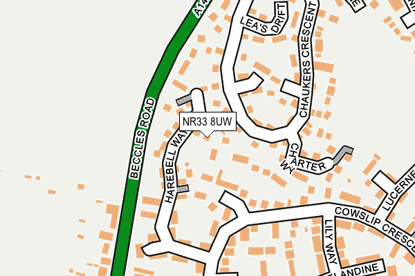 NR33 8UW map - OS OpenMap – Local (Ordnance Survey)