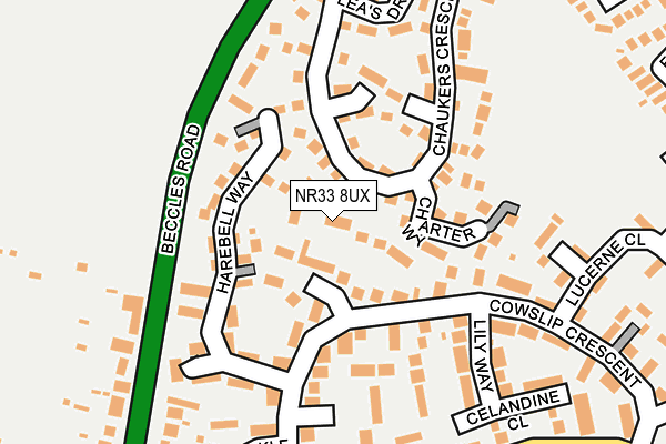 NR33 8UX map - OS OpenMap – Local (Ordnance Survey)
