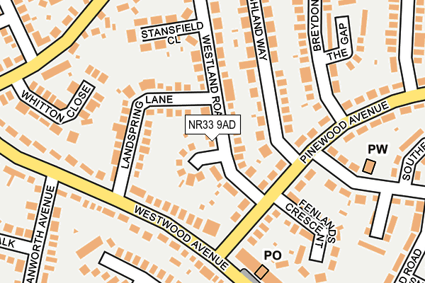 NR33 9AD map - OS OpenMap – Local (Ordnance Survey)