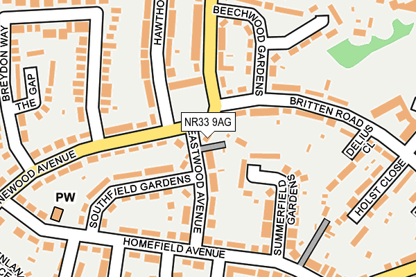 NR33 9AG map - OS OpenMap – Local (Ordnance Survey)