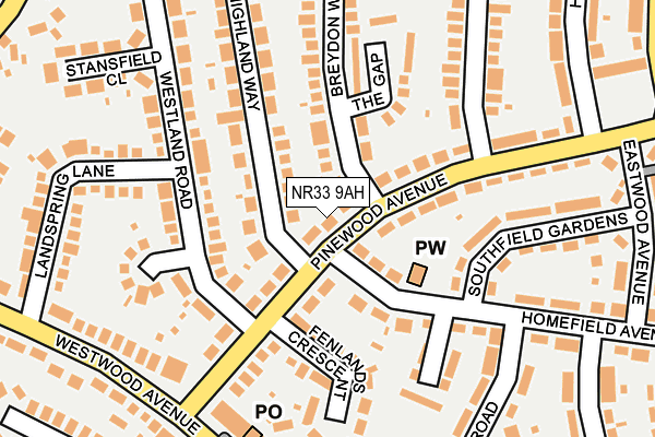 NR33 9AH map - OS OpenMap – Local (Ordnance Survey)