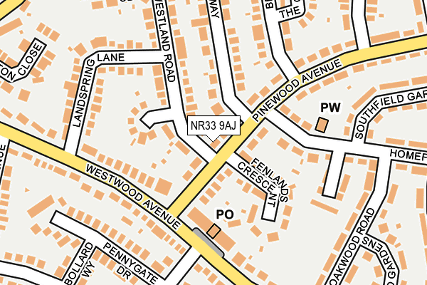 NR33 9AJ map - OS OpenMap – Local (Ordnance Survey)