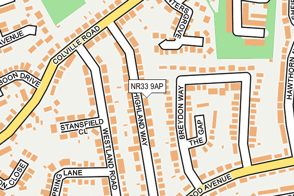 NR33 9AP map - OS OpenMap – Local (Ordnance Survey)