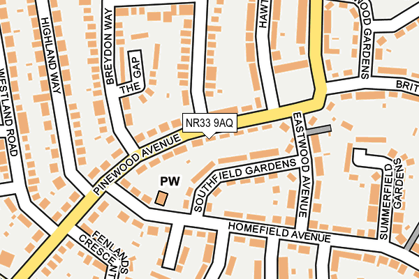 NR33 9AQ map - OS OpenMap – Local (Ordnance Survey)
