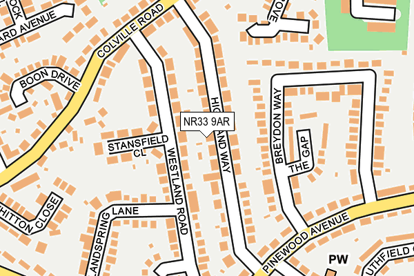 NR33 9AR map - OS OpenMap – Local (Ordnance Survey)