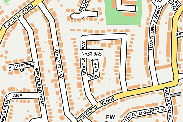 NR33 9AS map - OS OpenMap – Local (Ordnance Survey)