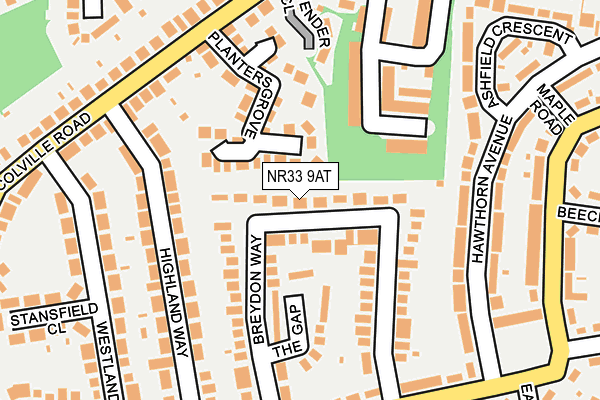 NR33 9AT map - OS OpenMap – Local (Ordnance Survey)