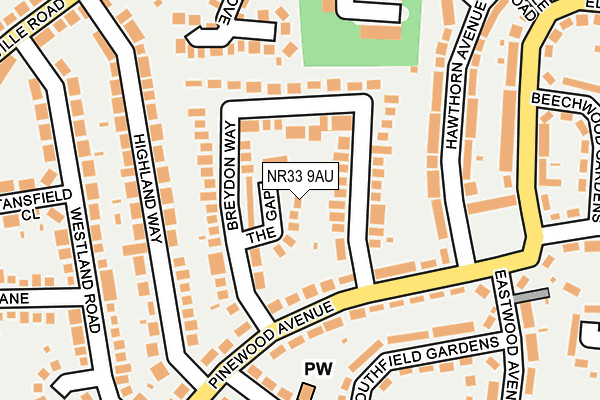 NR33 9AU map - OS OpenMap – Local (Ordnance Survey)