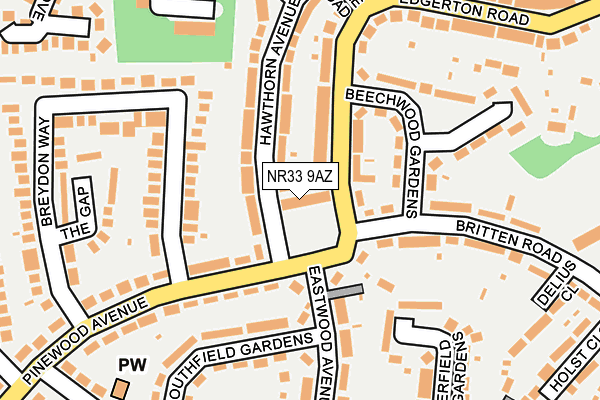 NR33 9AZ map - OS OpenMap – Local (Ordnance Survey)